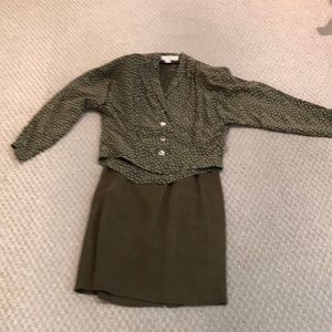 Out Of The Blue 100% Silk Skirt Outfit Size Small